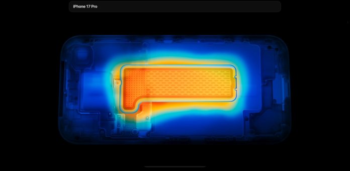 Răcirea eficientă cu cameră de vapori la iPhone 17 Pro