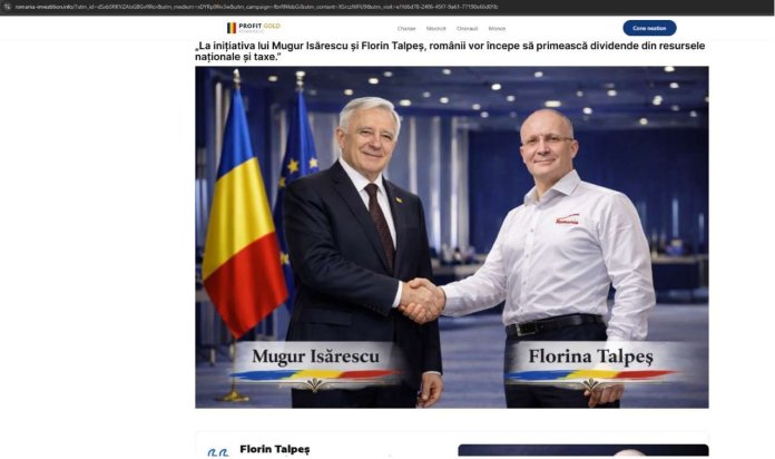 Mugur Isărescu și Florin Talpeș, folosiți într-o fraudă online de investiții