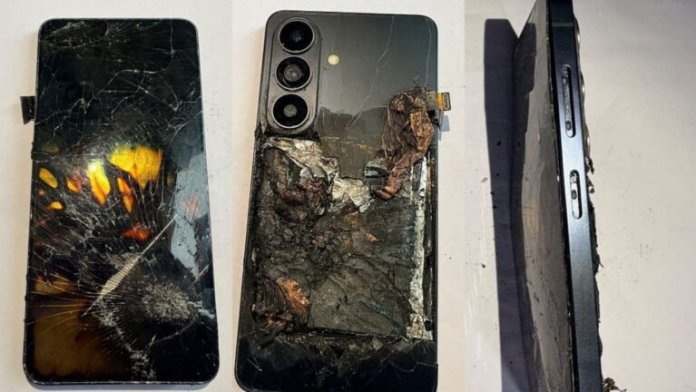 Un telefon Samsung ar fi detonat în buzunarele unui bărbat.