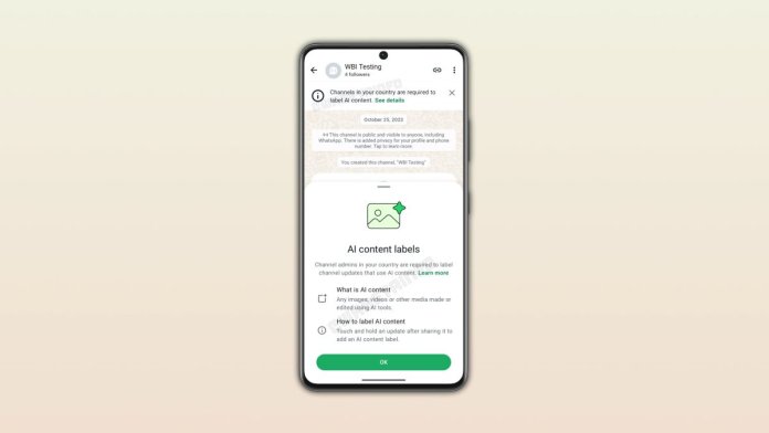 WhatsApp testează o etichetă pentru conținutul creat de AI